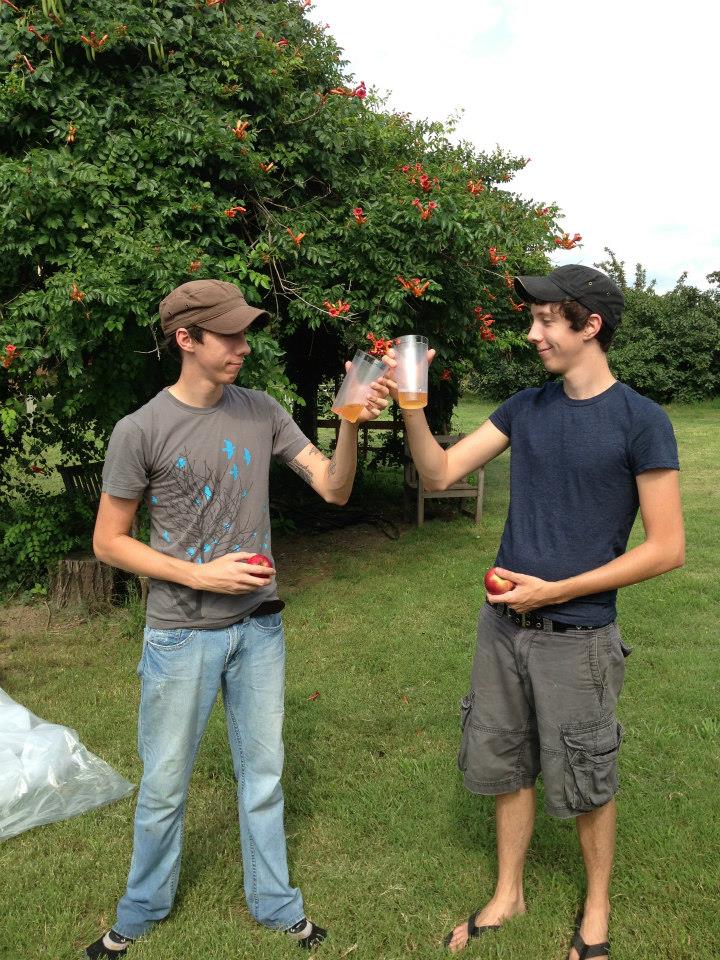 Fresh cider is the best cider. Jonathan and Pippin at the orchard.